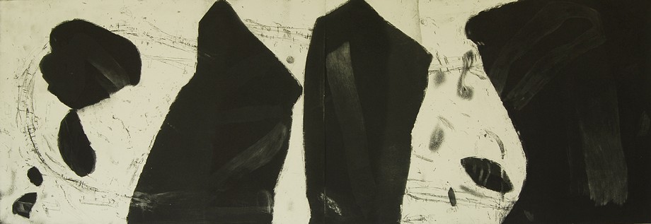 Bottom of the Moon 2 | aquatint, soft ground, etching | 64×188 cm | 2015